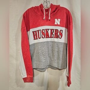 Womens Red and Gray Huskers Hoodie